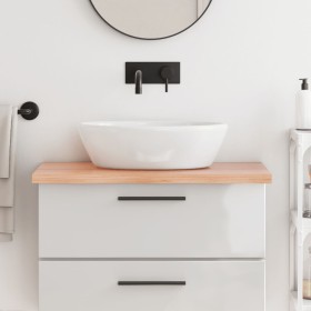 Light brown treated solid wood bathroom countertop 80x50x(2-4) cm by vidaXL, Countertops - Ref: Foro24-3156120, Price: 94,45 ...