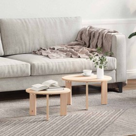 Mesa de Café 2 pcs Natural 47.5 x 47.5 x 27 cm