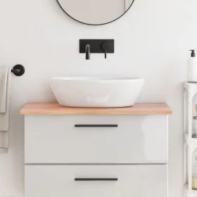 Light brown treated solid wood bathroom countertop 80x60x2 cm by vidaXL, Countertops - Ref: Foro24-3156122, Price: 57,40 €, D...