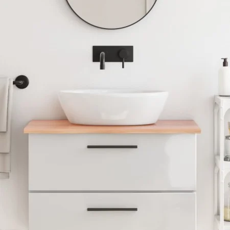 Light brown treated solid wood bathroom countertop 80x60x2 cm by vidaXL, Countertops - Ref: Foro24-3156122, Price: 57,40 €, D...