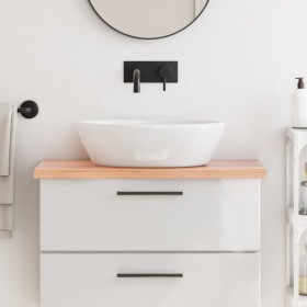 Light brown treated solid wood bathroom countertop 80x30x(2-4) cm by vidaXL, Countertops - Ref: Foro24-3156114, Price: 71,33 ...