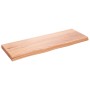 Badezimmerarbeitsplatte aus hellbraun behandeltem Massivholz, 80 x 30 x (2–4) cm von vidaXL, Arbeitsplatten - Ref: Foro24-315...