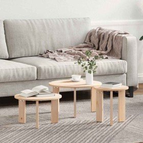 Mesa de Café 3 pcs Natural 47.5 x 47.5 x 27 cm en Mesas de centro | Comprar online en Foro24