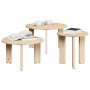 Mesa de Café 3 pcs Natural 47.5 x 47.5 x 27 cm