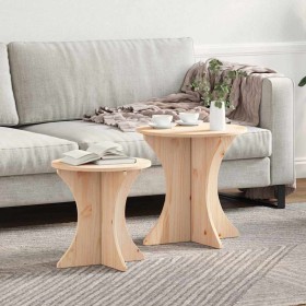 Mesa de Café 2 pcs Natural 46 x 46 x 47 cm
