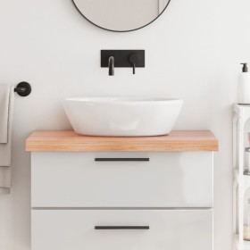 Light brown treated solid wood bathroom countertop 80x50x(2-6) cm by vidaXL, Countertops - Ref: Foro24-3156121, Price: 92,35 ...