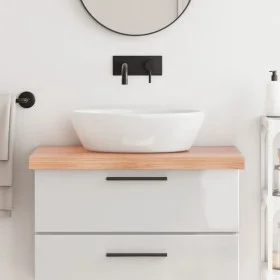 Light brown treated solid wood bathroom countertop 80x50x(2-6) cm by vidaXL, Countertops - Ref: Foro24-3156121, Price: 78,14 ...
