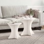 Mesa de Café 2 pcs Blanco 46 x 46 x 47 cm Madera maciza de pino