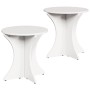 Mesa de Café 2 pcs Blanco 46 x 46 x 47 cm Madera maciza de pino