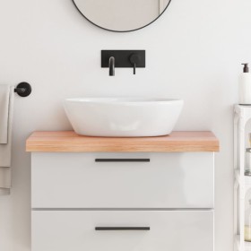 Encimera baño madera maciza tratada marrón claro 80x60x(2-6) cm de vidaXL, Encimeras - Ref: Foro24-3156124, Precio: 84,65 €, ...