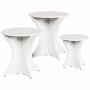 Mesa de Café 3 pcs Blanco 46 x 46 x 47 cm Madera maciza de pino