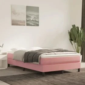 Pink velvet bed frame 120x200 cm by vidaXL, Beds and slatted bases - Ref: Foro24-3120765, Price: 101,70 €, Discount: %