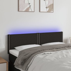 Kopfteil aus schwarzem Stoff mit LED 144x5x78/88 cm von vidaXL, Kopf- und Fußteile - Ref: Foro24-3121472, Preis: 51,33 €, Rab...