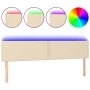 Cream fabric headboard with LED 180x5x78/88 cm by vidaXL, Headboards and footboards - Ref: Foro24-3121491, Price: 64,57 €, Di...