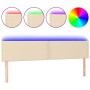 Kopfteil aus cremefarbenem Stoff mit LED 180x5x78/88 cm von vidaXL, Kopf- und Fußteile - Ref: Foro24-3121491, Preis: 65,73 €,...