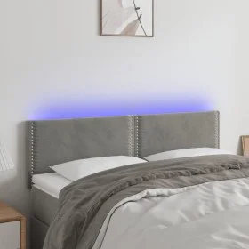 Light gray velvet headboard with LED 144x5x78/88 cm by vidaXL, Headboards and footboards - Ref: Foro24-3121520, Price: 50,67 ...