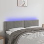 Hellgraues Samtkopfteil mit LED 144x5x78/88 cm von vidaXL, Kopf- und Fußteile - Ref: Foro24-3121520, Preis: 51,21 €, Rabatt: %