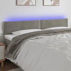 Light gray velvet headboard with LED 180x5x78/88 cm by vidaXL, Headboards and footboards - Ref: Foro24-3121532, Price: 54,20 ...