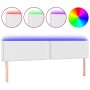 Headboard with LED white synthetic leather 180x5x78/88 cm by vidaXL, Headboards and footboards - Ref: Foro24-3121575, Price: ...