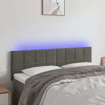 Dunkelgraues Samtkopfteil mit LED 144x5x78/88 cm von vidaXL, Kopf- und Fußteile - Ref: Foro24-3121661, Preis: 57,83 €, Rabatt: %