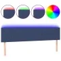 Kopfteil aus blauem Stoff mit LED 200x5x78/88 cm von vidaXL, Kopf- und Fußteile - Ref: Foro24-3121878, Preis: 66,77 €, Rabatt: %