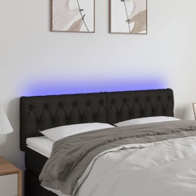 Kopfteil aus schwarzem Stoff mit LED 144x7x78/88 cm von vidaXL, Kopf- und Fußteile - Ref: Foro24-3121948, Preis: 65,12 €, Rab...