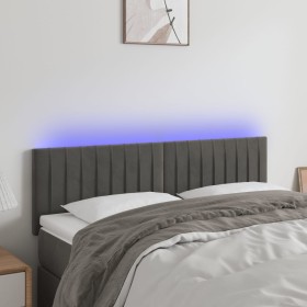 Dark gray velvet headboard with LED 144x5x78/88 cm by vidaXL, Headboards and footboards - Ref: Foro24-3121899, Price: 63,54 €...