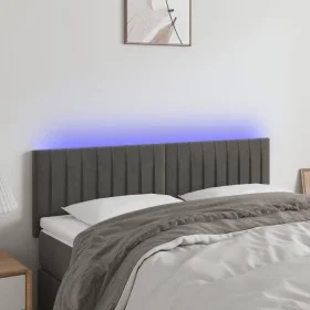 Dunkelgraues Samtkopfteil mit LED 144x5x78/88 cm von vidaXL, Kopf- und Fußteile - Ref: Foro24-3121899, Preis: 62,46 €, Rabatt: %
