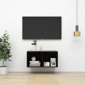 Glänzend schwarzer Wand-TV-Schrank aus Sperrholz, 37 x 37 x 72 cm von vidaXL, TV-Möbel - Ref: Foro24-805478, Preis: 42,87 €, ...