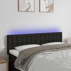 Black fabric headboard with LED 144x5x78/88 cm by vidaXL, Headboards and footboards - Ref: Foro24-3122046, Price: 62,77 €, Di...