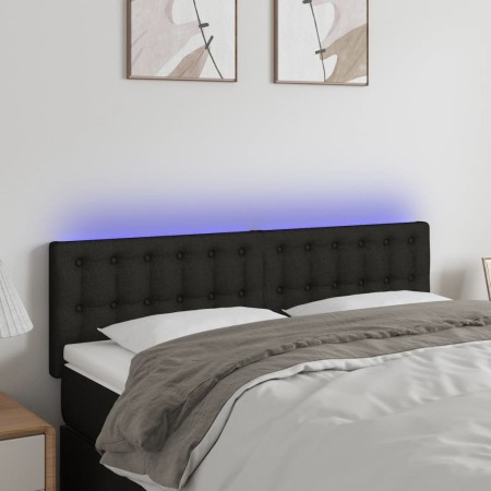 Kopfteil aus schwarzem Stoff mit LED 144x5x78/88 cm von vidaXL, Kopf- und Fußteile - Ref: Foro24-3122046, Preis: 64,28 €, Rab...