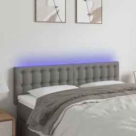 Kopfteil aus dunkelgrauem Stoff mit LED 144x5x78/88 cm von vidaXL, Kopf- und Fußteile - Ref: Foro24-3122045, Preis: 68,55 €, ...
