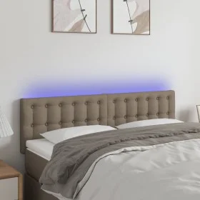 Headboard with LED in taupe gray fabric 144x5x78/88 cm by vidaXL, Headboards and footboards - Ref: Foro24-3122048, Price: 61,...
