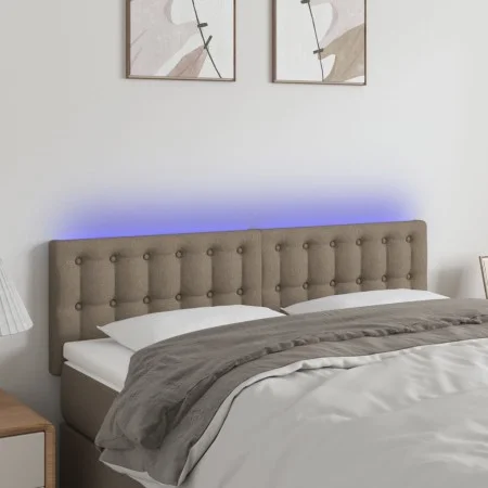 Headboard with LED in taupe gray fabric 144x5x78/88 cm by vidaXL, Headboards and footboards - Ref: Foro24-3122048, Price: 61,...