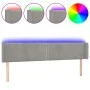 Light gray velvet headboard with LED 163x16x78/88 cm by vidaXL, Headboards and footboards - Ref: Foro24-3123150, Price: 68,38...