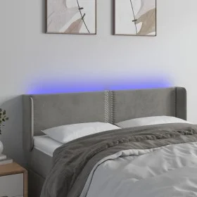 Light gray velvet headboard with LED 147x16x78/88 cm by vidaXL, Headboards and footboards - Ref: Foro24-3123144, Price: 63,08...
