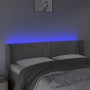 Hellgraues Samtkopfteil mit LED 147x16x78/88 cm von vidaXL, Kopf- und Fußteile - Ref: Foro24-3123144, Preis: 63,97 €, Rabatt: %