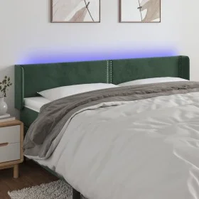 Dunkelgrünes Samtkopfteil mit LED 203x16x78/88 cm von vidaXL, Kopf- und Fußteile - Ref: Foro24-3123165, Preis: 82,64 €, Rabat...