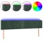 Dark green velvet headboard with LED 203x16x78/88 cm by vidaXL, Headboards and footboards - Ref: Foro24-3123165, Price: 82,64...