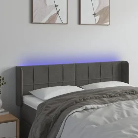 Dark gray velvet headboard with LED 147x16x78/88 cm by vidaXL, Headboards and footboards - Ref: Foro24-3123285, Price: 70,97 ...