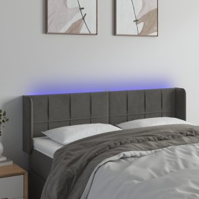 Dunkelgraues Samtkopfteil mit LED 147x16x78/88 cm von vidaXL, Kopf- und Fußteile - Ref: Foro24-3123285, Preis: 69,82 €, Rabat...