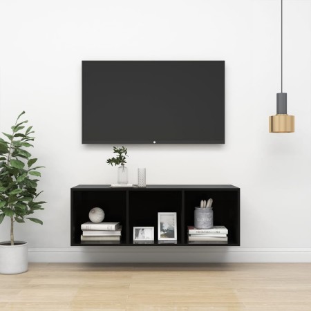 Glänzend schwarzer Wand-TV-Schrank aus Sperrholz, 37 x 37 x 107 cm von vidaXL, TV-Möbel - Ref: Foro24-805487, Preis: 43,05 €,...