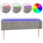 Hellgraues Samtkopfteil mit LED 163x16x78/88 cm von vidaXL, Kopf- und Fußteile - Ref: Foro24-3123430, Preis: 74,49 €, Rabatt: %