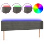 Dunkelgraues Samtkopfteil mit LED 203x16x78/88 cm von vidaXL, Kopf- und Fußteile - Ref: Foro24-3123443, Preis: 66,60 €, Rabat...