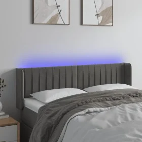 Dunkelgraues Samtkopfteil mit LED 147x16x78/88 cm von vidaXL, Kopf- und Fußteile - Ref: Foro24-3123523, Preis: 76,82 €, Rabat...