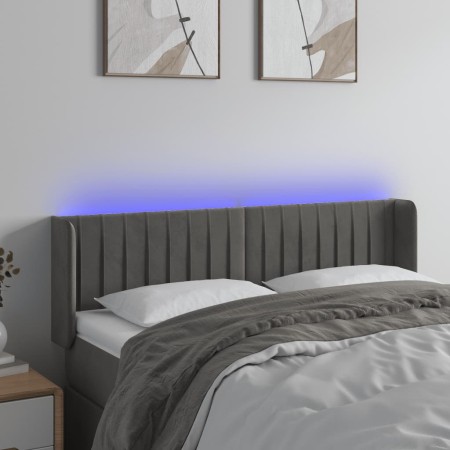 Dark gray velvet headboard with LED 147x16x78/88 cm by vidaXL, Headboards and footboards - Ref: Foro24-3123523, Price: 68,20 ...