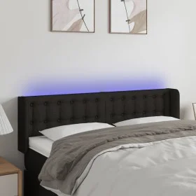 Black fabric headboard with LED 147x16x78/88 cm by vidaXL, Headboards and footboards - Ref: Foro24-3123670, Price: 69,51 €, D...
