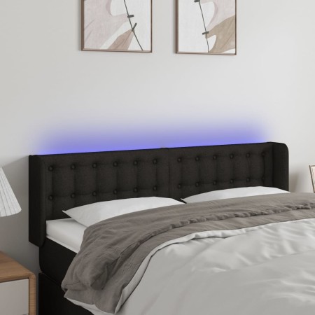 Kopfteil aus schwarzem Stoff mit LED 147x16x78/88 cm von vidaXL, Kopf- und Fußteile - Ref: Foro24-3123670, Preis: 70,72 €, Ra...