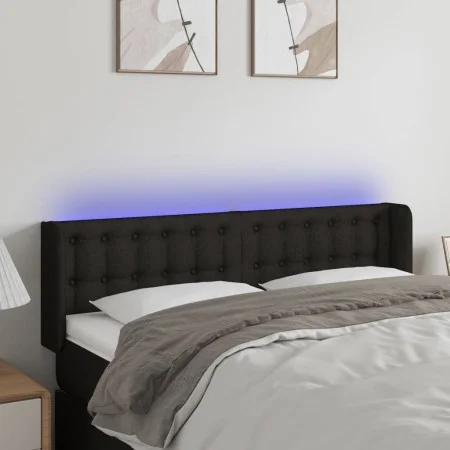 Kopfteil aus schwarzem Stoff mit LED 147x16x78/88 cm von vidaXL, Kopf- und Fußteile - Ref: Foro24-3123670, Preis: 69,51 €, Ra...