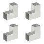 Conectores de postes en L 4 uds metal galvanizado 91x91 mm